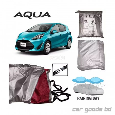 Car Body Cover for Toyota Aqua Silver Color Waterproof(2L Size)